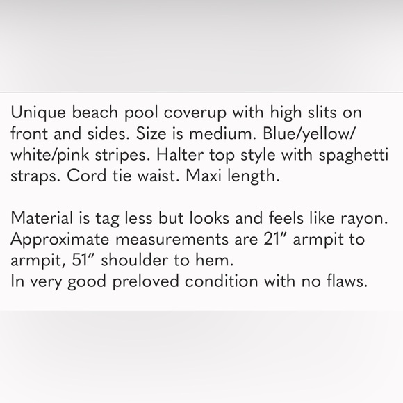 FASHION Nova Striped Halter Spaghetti Strap Coverup M Maxi High Slits - Picture 10 of 10